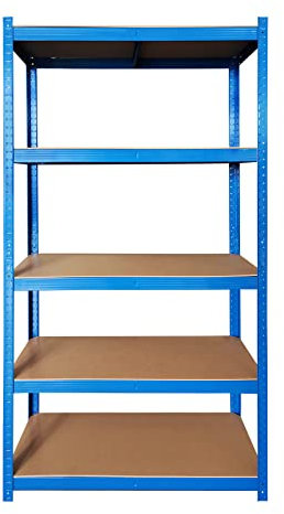 ANSIMIDA Heavy Duty Greenhouse Racking Shelving, 5 Tier Metal Shelving, Adjustable Garage Shelving, Heavy Duty Shelving Rack Utility Shelf, 150cm x 70cm x 30cm, Blue