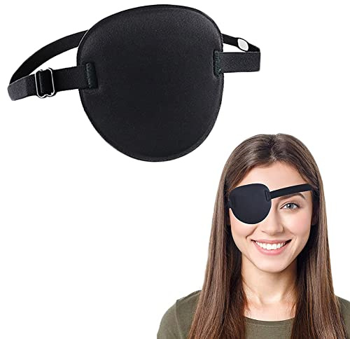 Benda per Occhi Pigri, Regolabili Toppe per Strabismo Occhio Eye Patch Benda Pirata per L'amliopia e lo Strabismo per Adulti e Bambini Occhio Sinistro e Occhio Destro