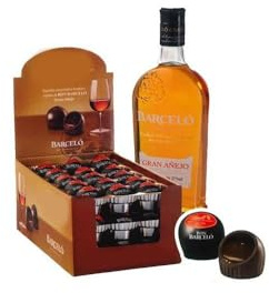 Rum Ron Barcelò praline cioccolato fondente ripieno liquido cioccolatini ragalo Natale Scatola da 594 gr