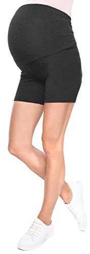 MijaCulture bekväma korta mammaleggings för gravida shorts leggings M012, grafit, L