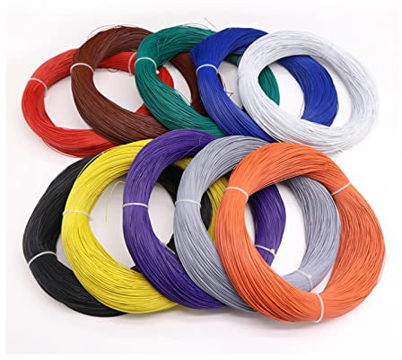 NEPIAN 50M 32 30 28 26 24 22 20 18 16 AWG Elektronischer Draht PVC-isoliertes verzinntes Kupfer Umwelt LED-Linie DIY-Kabel Leisurely (Color : Gray -50M, Size : 24AWG)