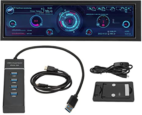 ciciglow 8.8in Computer Temp Monitor, for aida64 PC Sensor Panel CPU GPU SSD Data Temperature Monitor for WINDOWS for Linux for WINDOWS