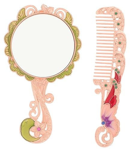 FRCOLOR Kosmetikspiegel Mit Griff Und Kamm Vintage-handspiegel Kleiner Tragbarer Schminkspiegel Für Make-up