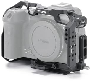 Tilta Jaula R7, jaula completa para cámara compatible con Canon R7 con soporte adaptador de montaje EF-R y abrazadera de cable HDMI y USB-C, color negro TA-T59-FCC-B