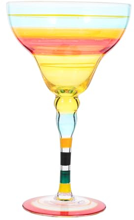 LIFKOME Vaso De Margarita Pintado Mano Cristal Decorativo Para Cócteles Para Fiestas y Celebraciones