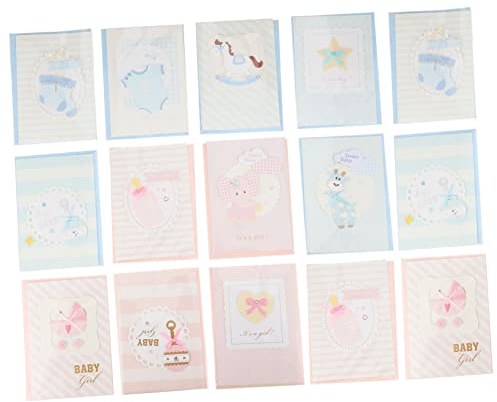 LALAFINA 15sätze Delicate Shower Karten Glückwunschkarten Für Jungen Und Mädchen Dekoration Und Persönliche Botschaften Für Neugeborene Und Feierlichkeiten