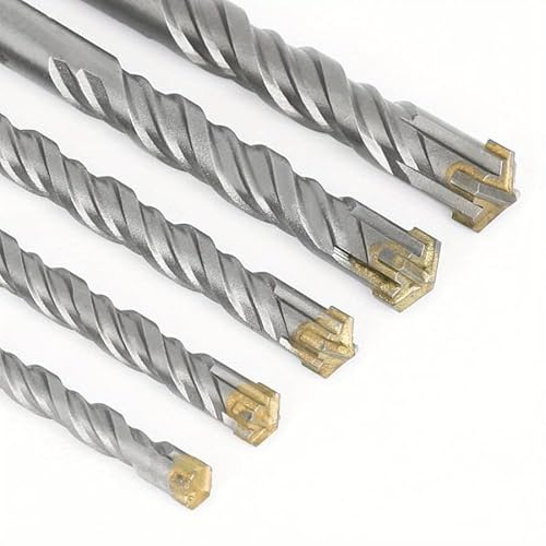 SDS Plus Cross Head Hammer Drill Bit - 4 Point X Head Cutter Carbide Double Twisted - Drilling Masonry, Concrete, Brick, Stone (14x1000mm)