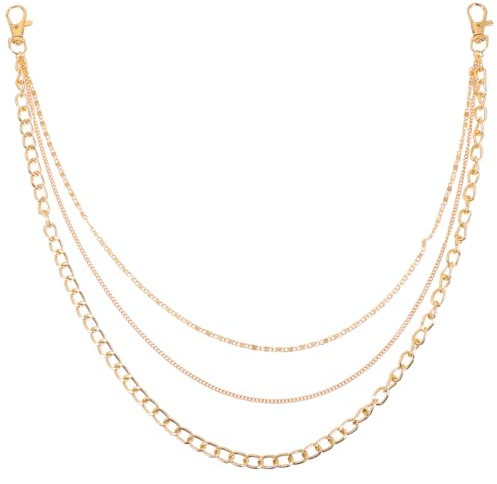 AOKWAWALIY 2 Stück Jeansketten Hosenketten Hosenzubehör Jeansketten Für Männer Hosenketten Für Männer Ketten Für Hosen Metall Hosenketten Zarte Hängekette Punk Hosenketten