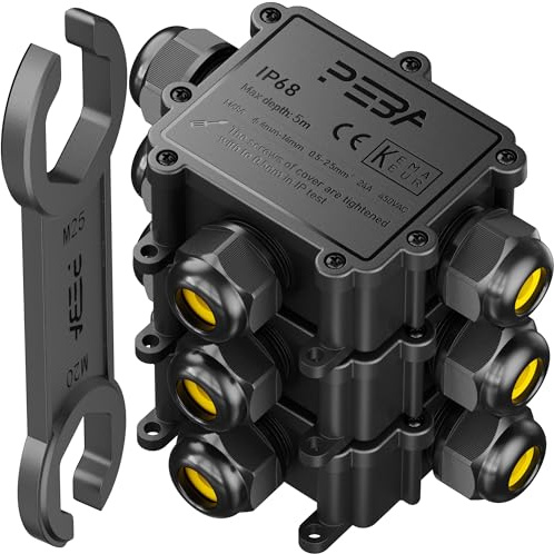 PEBA Boîte dérivation étanche extérieur IP68, connecteur 3 voies pour câble 4-14 mm, 3 pièces