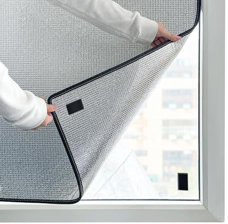 Film Occultant Anti Chaleur UV pour Fenêtre - Repositionnable, Solaire et Protection Anti-UV avec Cache (A, 100x100 cm)