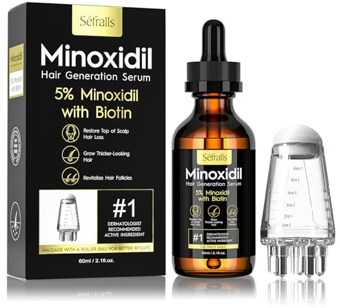 5% Minoxidil Hair Growth Oil for Men & Women Kit - Extra Strength Regrowth Serum, Topical Hair Loss Treatment Serum, Thicker, Healthier Hair & Beard Growth Kit, 2.11 fl.oz