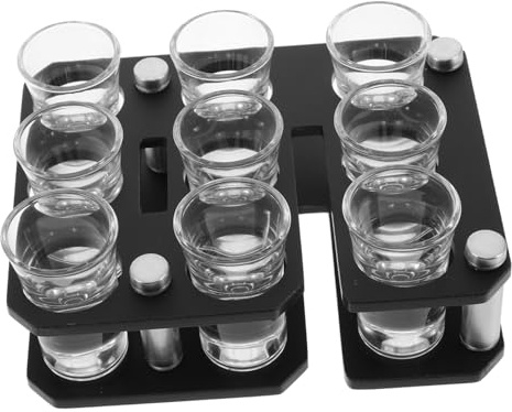 MAGICLULU Shot Glass Serving Tray Acrylic Shot Glass Holder Set Bar Display Stand Whiskey Cocktail Parties