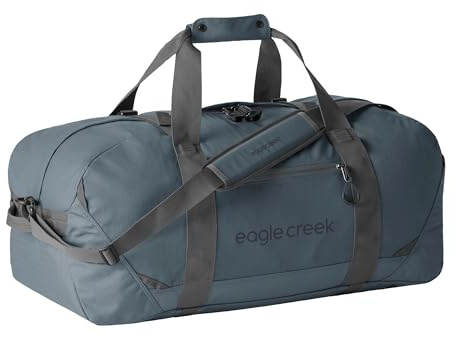 Eagle Creek No Matter What Reisetasche 60L I Extrem robust & komprimierbar I Nachhaltige Duffel mit Trolley-Sleeve für Reisen & Alltag I 60L Volumen I Smoke