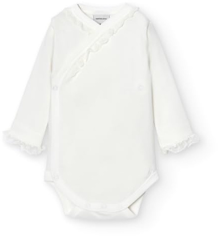 BABIDU Body Cruzado PUNTILLA Conjunto de Playeras para bebés y niños pequeños, Beige, 12 Meses Unisex bebé