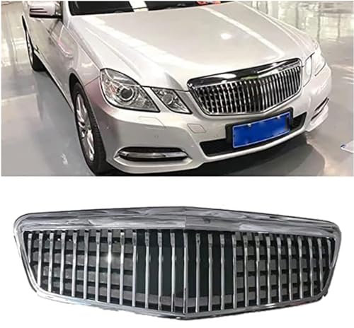 LGDONGFC Auto Kühlergrill für Mercedes Benz E Class W212 2009 2010 2011 2012 2013, Frontgrill Frontstoßstange Kühlergrille Grill Central Grille Karosserie Ersatz Zubehör,Silver