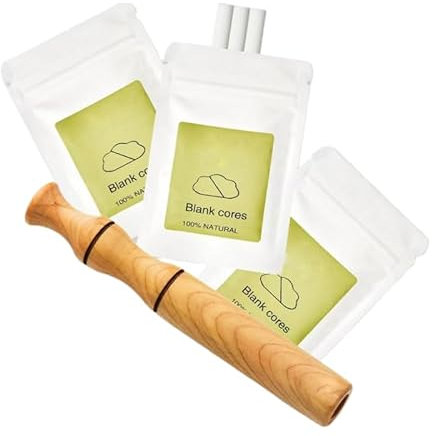 Essential oil Aromatherapy inhaler, smoking cessation inhaler, wooden personal essential oil diffuser, with 3 packs of blank cotton core