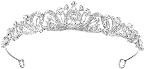 TIESOME Diadème en strass et cristal - Couronne élégante pour mariage, bal, fête d'anniversaire, Halloween, accessoires et bijoux pour femme