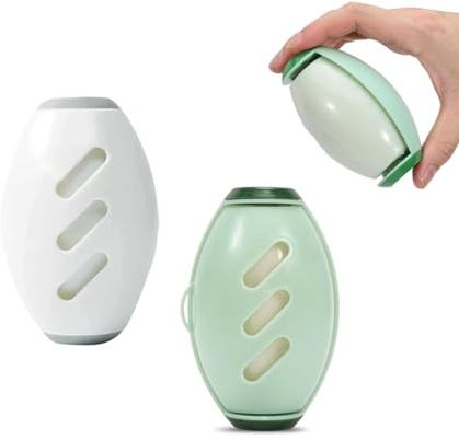2Pcs Reusable Lint Roller, Washable Sticky Roller Set, Super Sticky Lint Remover for Clothes, Pet Hair, Furniture - Self-Clean Base & Non-Slip Grip - Yunova (Green and White)