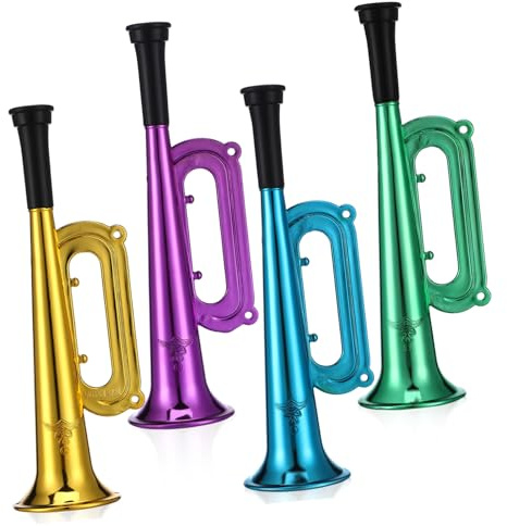 Toyvian 10piezas Trompetas De Plástico Para Niño Niña Ruido Fuerte Ligero y Portátil Accesorios Para Animar Fiestas y Eventos Deportivos