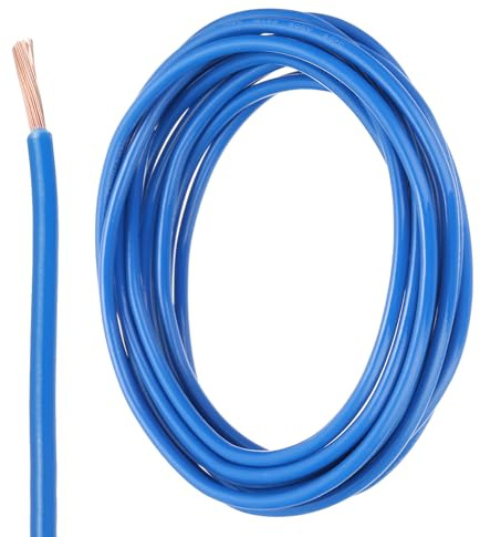 QUARKZMAN 10 Fuß Elektrischer Draht Isoliert Verseilt Kupfer 12 AWG Anschlusskabel THHN Draht Türklingel Verkabelung Industrie Anhänger Verkabelung Für 600 Volt UL Gelistet Blau