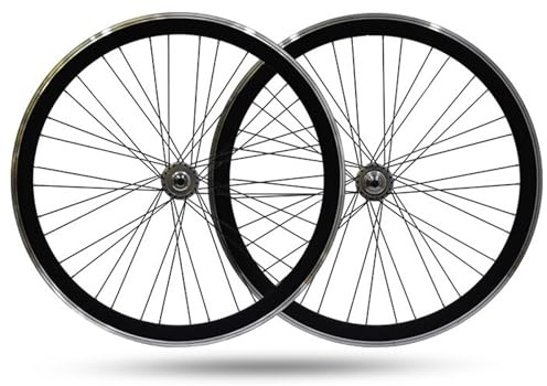 700C Fixed Gear Fahrrad-Laufradsatz Aluminiumlegierung Single Speed Rennrad V-Bremse 32/36H Höhe 40mm Vorder- Und Hinterrad(Silver)