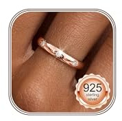 MILACOLATO Sterling Silver Rings for Women 925 Adjustable Rings Eight-Pointed Star Thumb Ring Gold/Rose Gold Ring Stackable Cubic Zirconia Band Jewellry Gift for Her