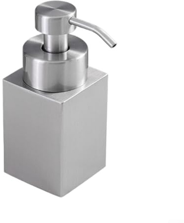 Dispenser di sapone schiumoso minimalista in acciaio inossidabile progettato per superfici del bagno e della cucina con schiuma liscia e uniforme (argento)