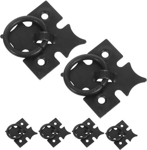 OSALADI Poignées de Tiroir Vintage en Métal Noir Lot de 6 Anneau Suspendu Style Chinois pour Meubles Cuisine et Penderie 2.16 Pouces Installation Rapide