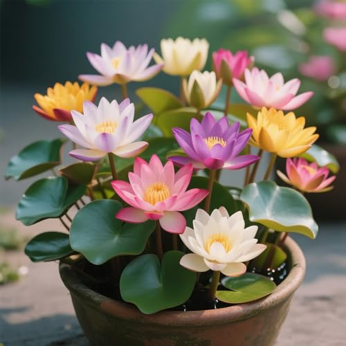 30 pièces de lotus mélangées, sans OGM, peu d'entretien, adaptées à la culture à l'intérieur, à l'extérieur et dans le jardin
