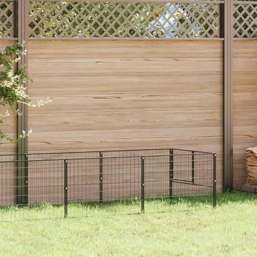 Schwarzer Hundekäfig aus Stahl, abschließbare Tür Hundezwinger, Stahl Hundezwinger 6 Quadratmeter, 6 m² schwarz