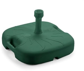 MA MAISON Base Supporto Ombrellone da Giardino 45X45X16h CM - in PP, capacità 18L, con Maniglie, Diametro Tubo 21-33mm, da Esterno, Resistente, da Riempire - Colore (Verde)