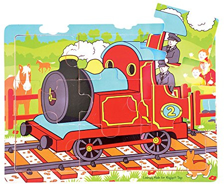 Bigjigs Toys Wooden 9 Piece Tray Puzzle (Train)
