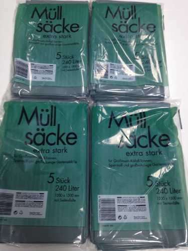 20 STÜCK ABFALLSÄCKE MÜLLBEUTEL 240L MÜLLSÄCKE EXTRA STARK MÜLLSACK ABFALL