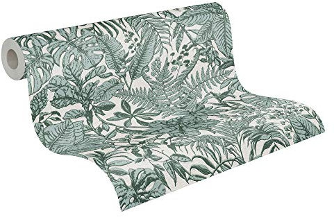 Daniel Hechter Vliestapete Dschungeltapete 10,05 m x 0,53 m grün weiß grau 375202 37520-2