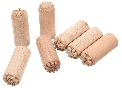 EXCEART Töpfereiwerkzeuge aus Holz, Blumenmotiv, rund, für Druckzubehör, Scrapbooking, Ton, 2 cm, 7 Stück