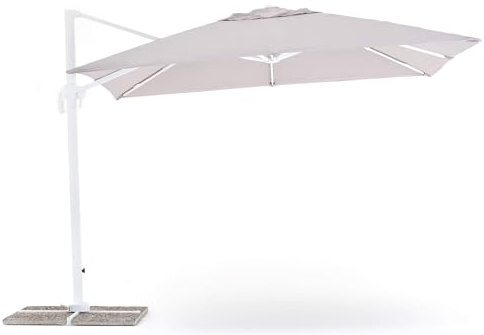 Ombrellone da Giardino Decentrato 3x3m in Alluminio e Poliestere Senso Grigio