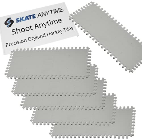 Skate Anytime Precision Dryland Hockey Tiles – Expandable Off-Ice Hockey Training Zones for Stickhandling, Passing & Shooting (Gray, Quick Hands Zone → 25 sq ft)