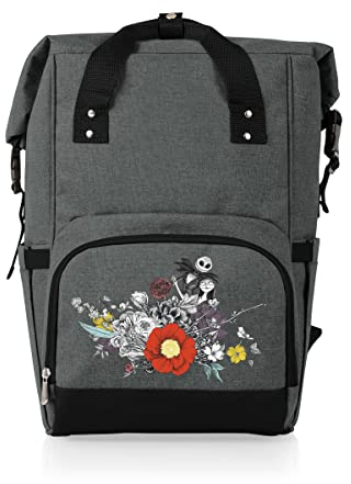 ONIVA - a Picnic Time brand Kühlerrucksack Nightmare Before Christmas On The Go Roll-Top-Kühlrucksack, Jack & Sally – Grau, 7.5 x 10.25 x 26
