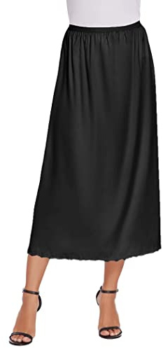 Avidlove Damen Unterrock Rockabilly Petticoat Retro Tutu Crinoline Underskirt Prom Abendkleider Anlass für 50er Vintage Cocktailkleid Unterröcke Schwarz M