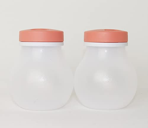 Tupperware New Allegra 2X Salz und Pfefferstreuer weiß Lachs Gewürzspender Gewürzstreuer + Hängelöffel Beere