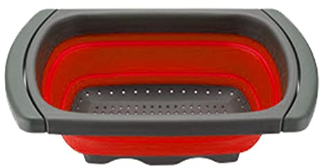 ZCSXK Lavage légumes,Au-Dessus la passoire d'évier avec Rectangle | Ensemble passoire Pliable en Silicone passoire Alimentaire Cuisine Pliable avec Pieds surélevés