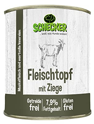 Schecker Nassfutter - Fleischtopf mit Ziege - 6 x 820 g - getreidefrei - glutenfrei - in Deutschland herstellt