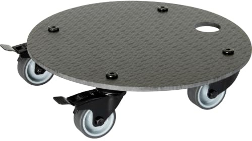 WAGNER Pflanzenroller HPL Black Ø 29 x 7,5 cm I Blumenroller für Außenbereich + Innenbereich I Kübelroller HPL I 2 Total-Feststeller I Tragkraft 100 kg I Made in DE - 20062901