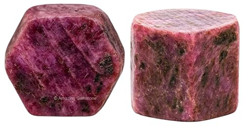 2 cristales de rubí crudo y piedras curativas | Piedras naturales para voltear y hacer tú mismo piedras y cristales crudos