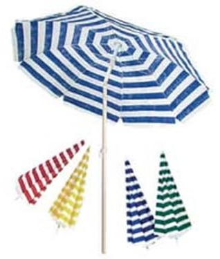 1PEZZO OMBRELLONE DA SPIAGGIA IN COTONE TONDO CM.200 - colore bianco/giallo