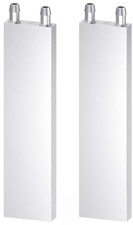 CLDIY Aluminium Wasserkühlblock, Flüssigkeitswasserkühler Kühlkörpersystem für PC Computer CPU Graphics Kühler Kühlkörper Endothermic Head Silber (40mm x 200mm x 12mm) 2 STÜCK