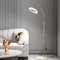 LED Ceiling Fan Light, Standing Floor Light, Metal Reading Pole Lamp, Fan Lamp With 140-160cm Adjustable Light Bar, Ambient Lighting For Reading Working Indoor Corner Light,Gold,Infinitely d