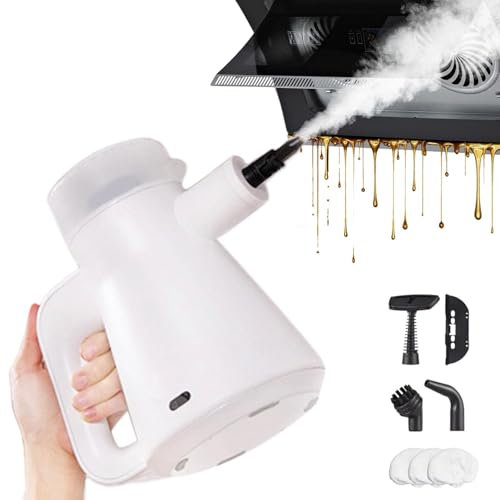 Aredwhiterui Pulitore a Vapore Pressurizzato Portatile con 5 Accessori, 450ml di Grande capacità, Vaporizzatore Portatile Multiuso per La Pulizia di Pavimenti, Piastrelle, Finestre, Divani