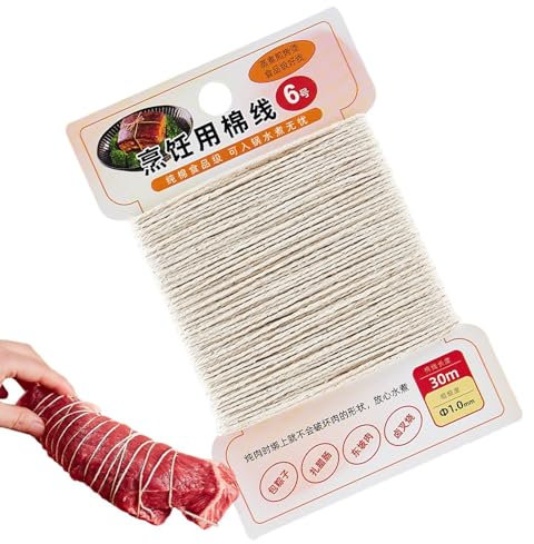 Ficelle De Cuisine Pour Rôtir,Ficelle De Cuisine - Ficelle De Cuisson Haute Résistance De 98,43 Pieds 1 Mm Pour Attacher La Viande,Ficelle De Jardin, Corde De Ficelle De Coton Pour L'artisanat, Le Jar