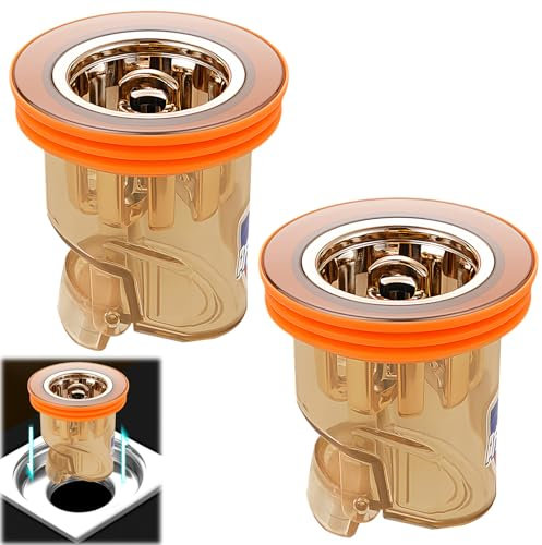 2 Pezzi Spina Anti-Odore per Fognatura, Tappo Scarico Doccia, Tappo Doccia Antiodore per Bagno, Previene Il Riflusso, per Balconi Cucine Bagni Locali Lavatrici